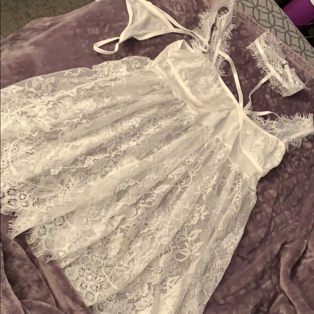 White Lace Lingerie Set XXXL